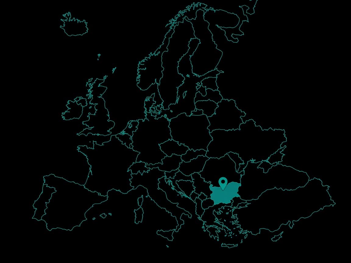 Europaumriss mit Pin on Bulgarien
