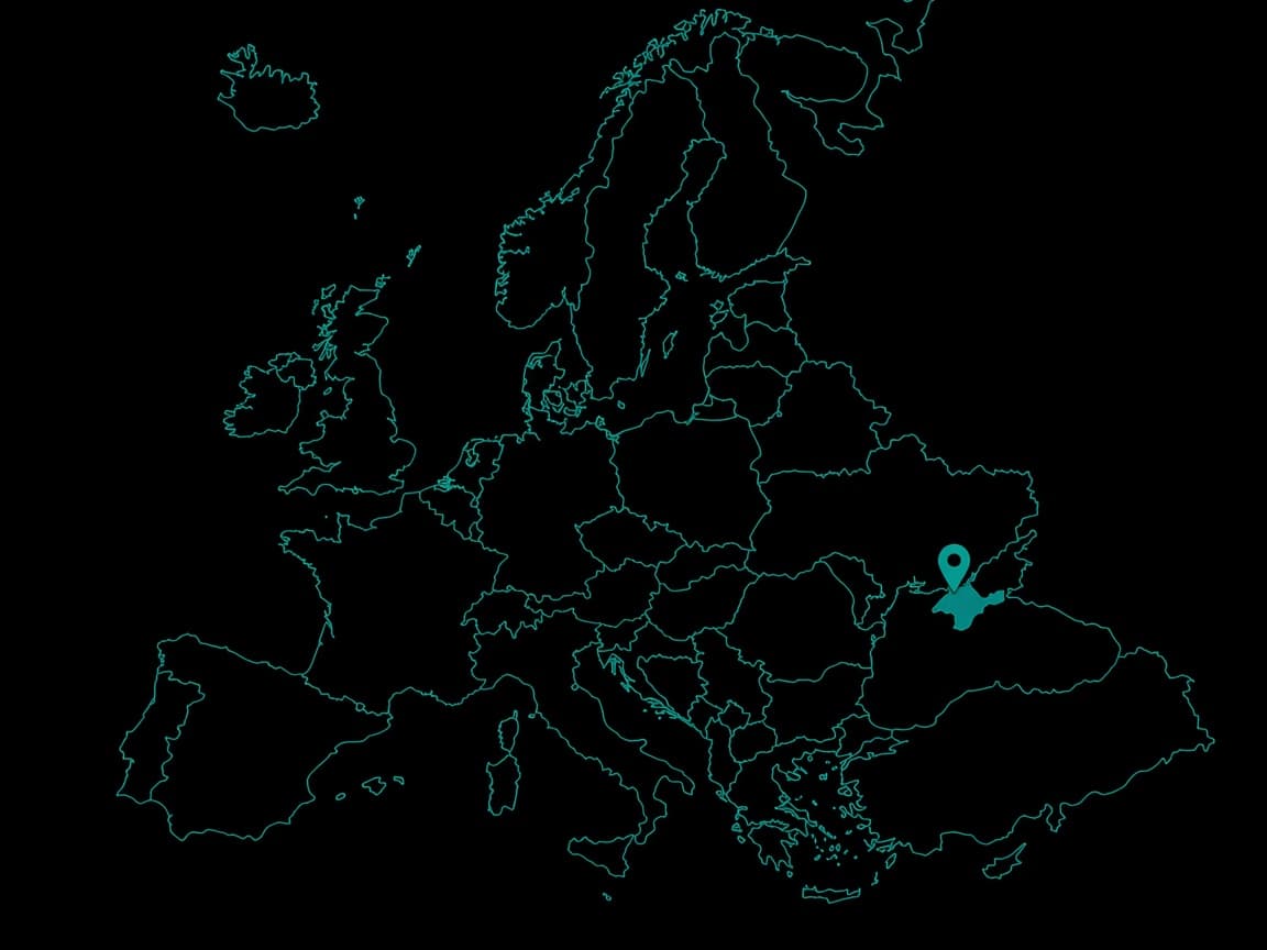 Europe outline with a pin on Cyprus