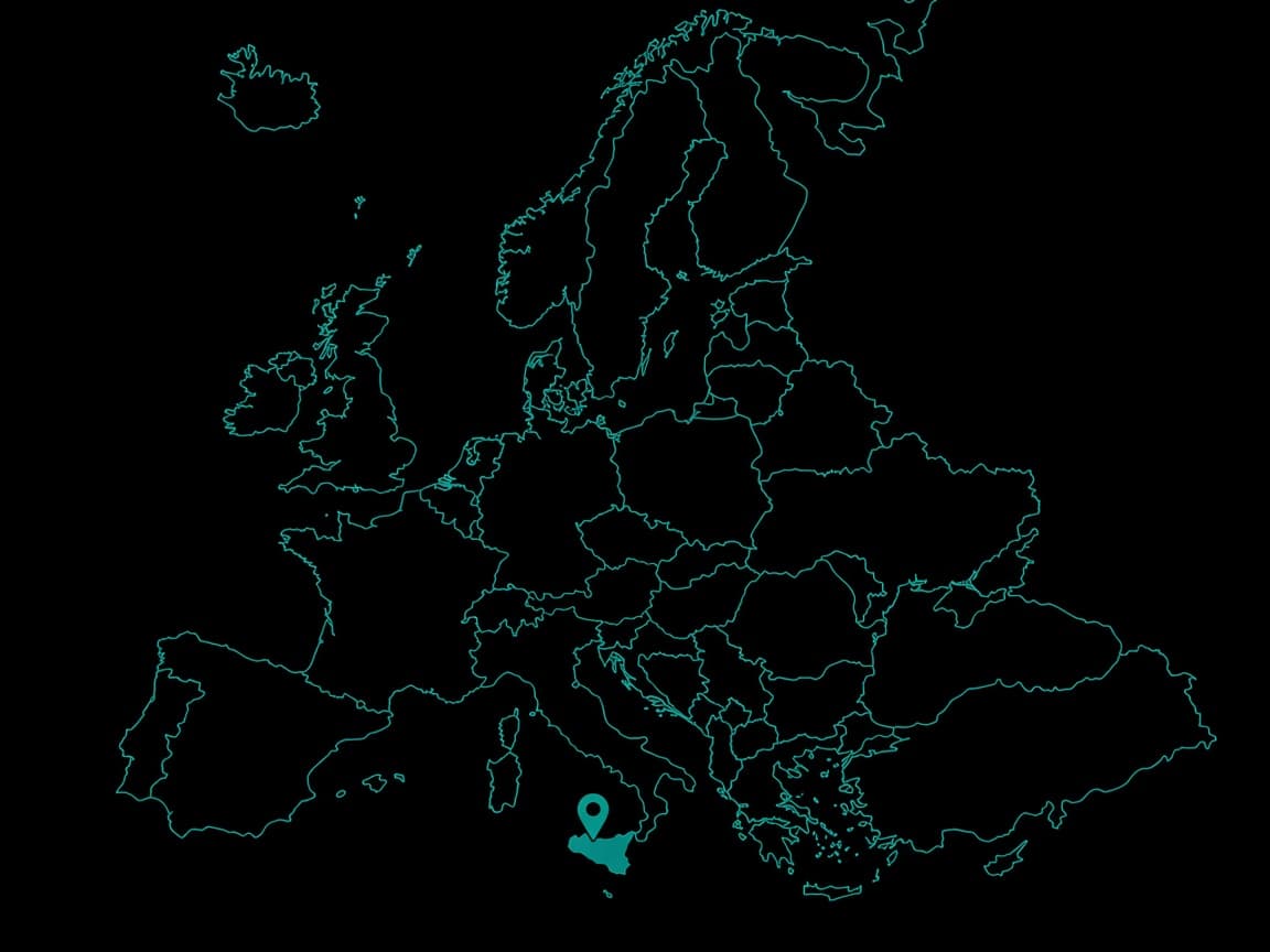 Europaumriss mit Pin on Malta